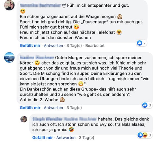 Personal Training Facebook Kommentare